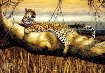  Caza Arte - Leopardo cazador solitario